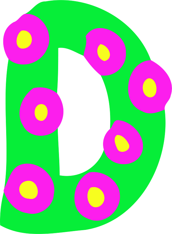 Colourful letter d