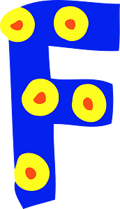 Colourful letter f