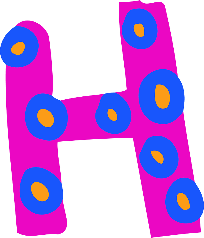 Colourful letter h