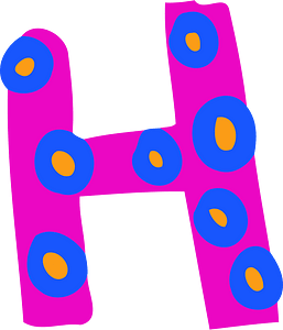 Colourful letter h