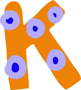 Colourful letter k