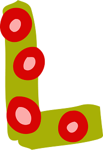 Colourful letter l