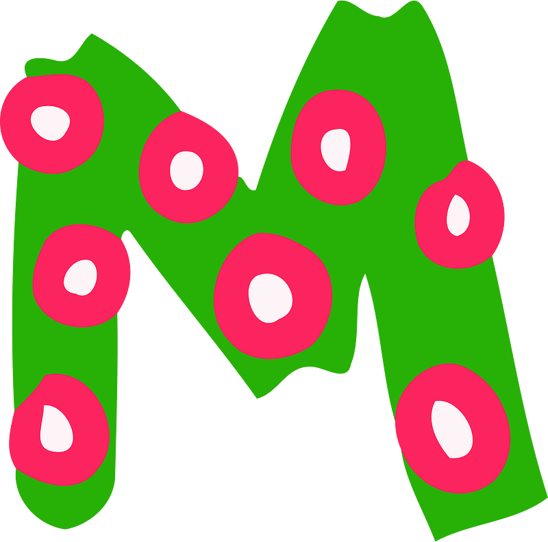 Colourful letter m