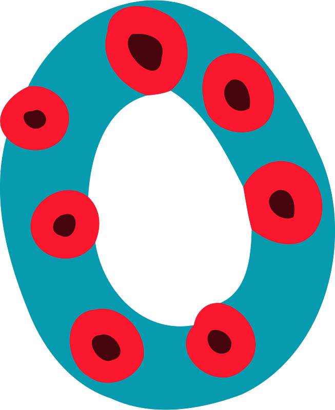 Colourful letter o