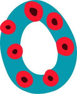 Colourful letter o
