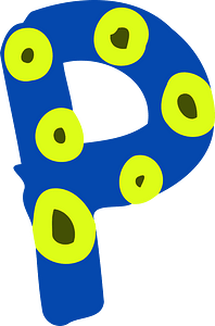 Colourful letter p