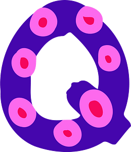Colourful letter q