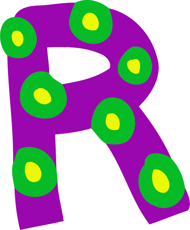Colourful letter r
