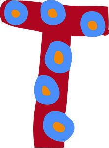 Colourful letter t