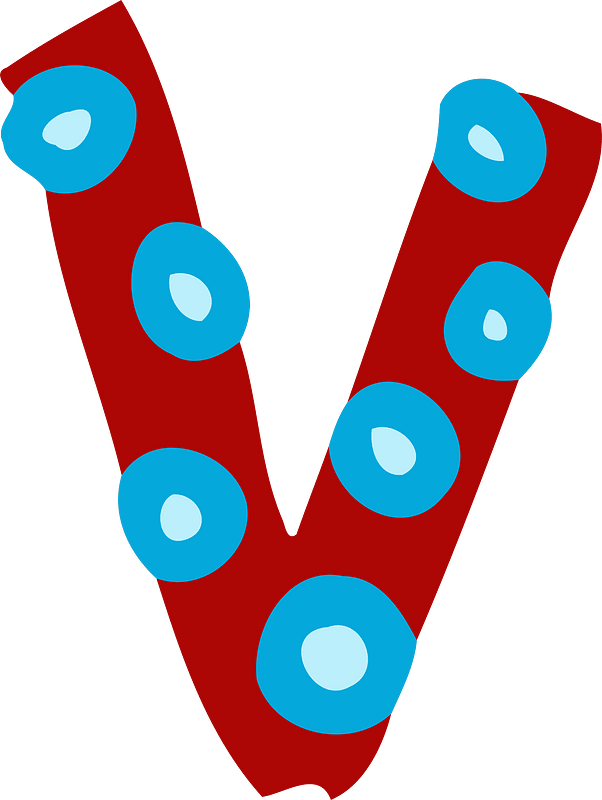 Colourful letter v