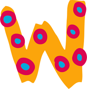 Colourful letter w