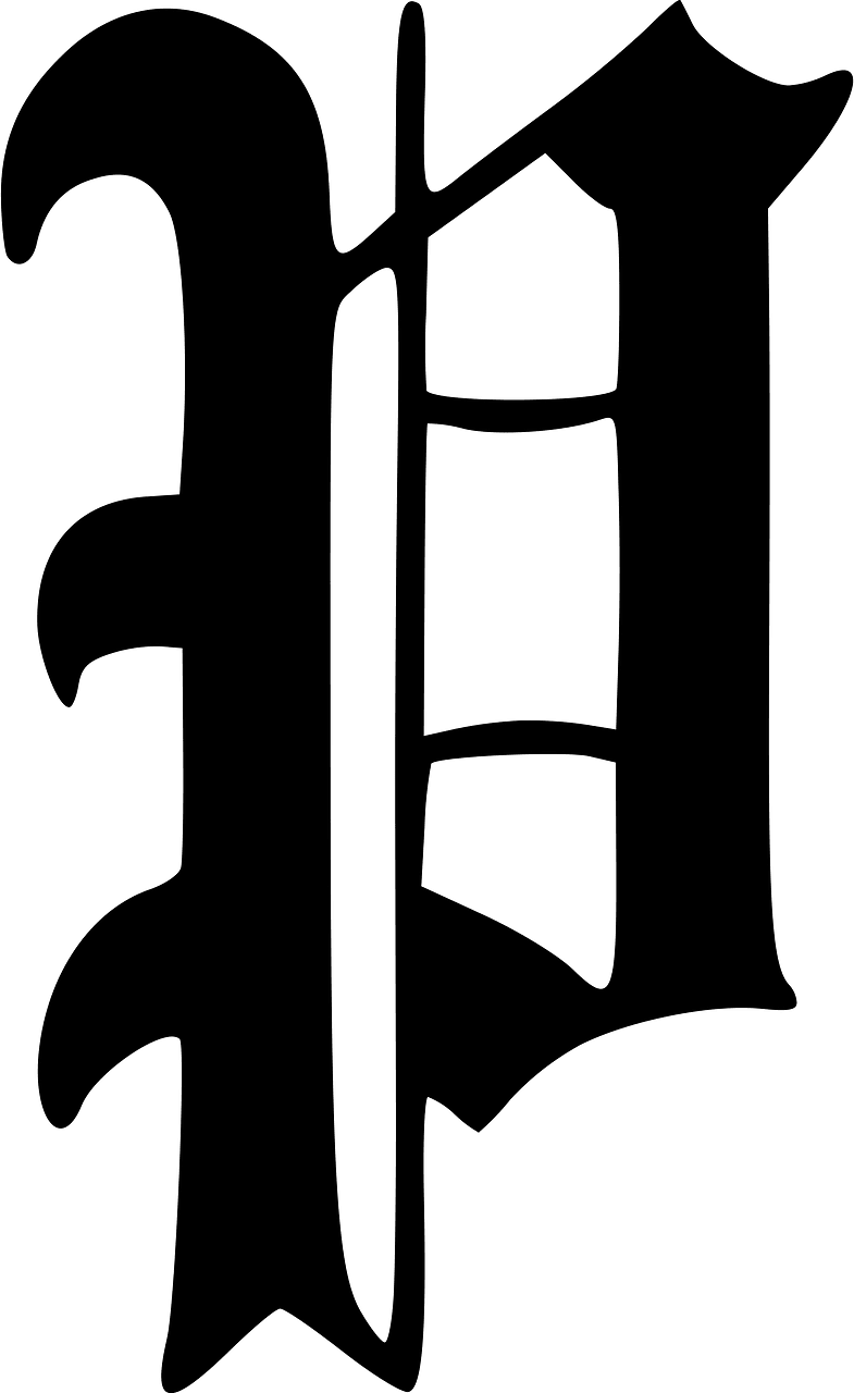 Old english capital letter p