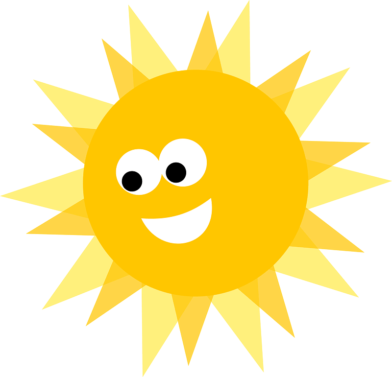 Smiling sun - Free vector clipart images on creazilla.com