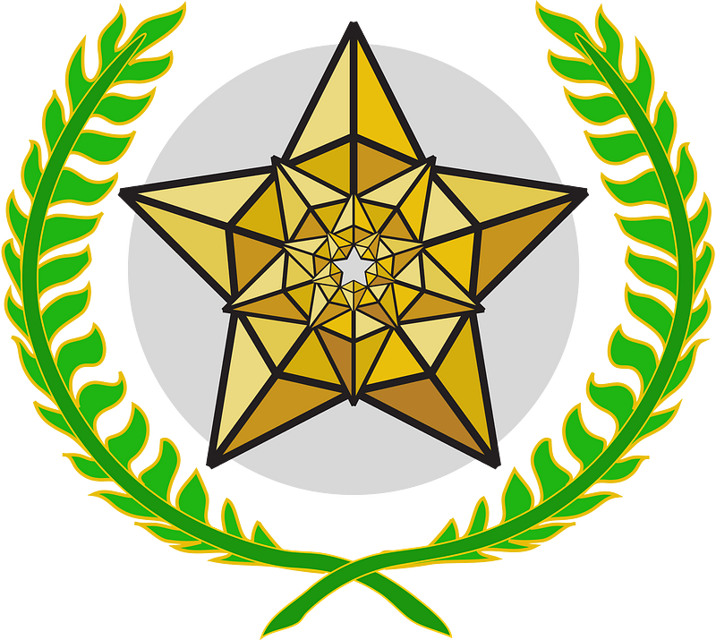 Star and laurel wreath