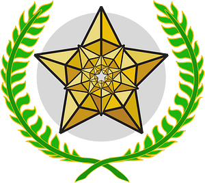 Star and laurel wreath
