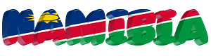 Namibia lettering with flag