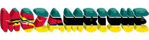 Mozambique lettering with flag