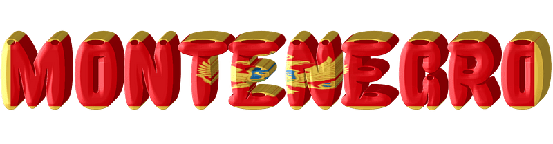 Montenegro lettering with flag