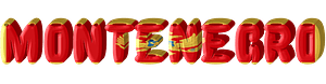 Montenegro lettering with flag