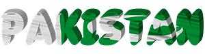 Pakistan lettering with flag
