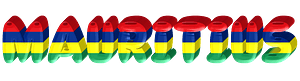 Mauritius lettering with flag