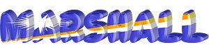 Marshall lettering with flag