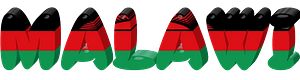 Malawi lettering with flag