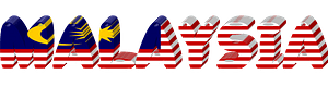 Malaysia lettering with flag