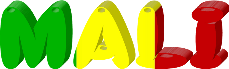 Mali lettering with flag