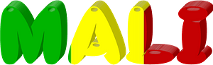 Mali lettering with flag