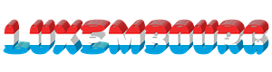 Luxembourg lettering with flag