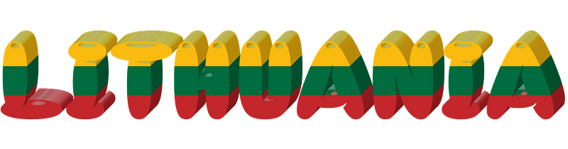 Lithuania lettering with flag