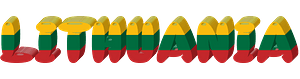 Lithuania lettering with flag