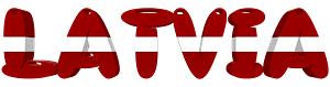Latvia lettering with flag