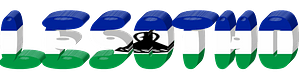 Lesotho lettering with flag