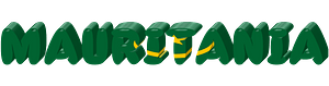 Mauritania lettering with flag