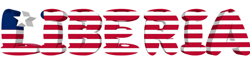 Liberia lettering with flag