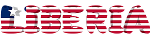 Liberia lettering with flag