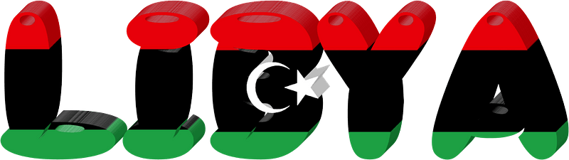 Libya lettering with flag