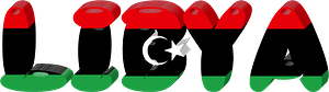 Libya lettering with flag
