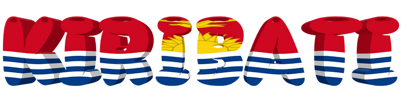 Kiribati lettering with flag