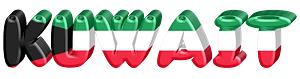 Kuwait lettering with flag