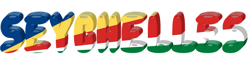 Seychelles lettering with flag
