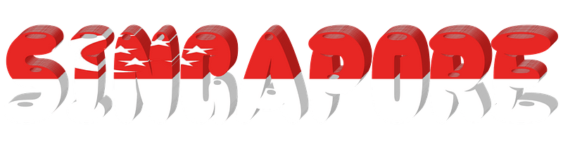 Singapore lettering with flag