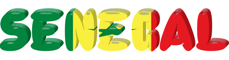 Senegal lettering with flag