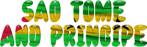Sao Tome and Principe lettering with flag