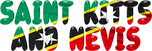 Saint Kitts and Nevis lettering with flag