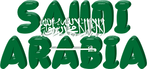 Saudi Arabia lettering with flag