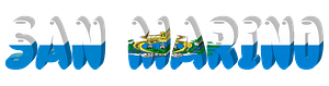 San Marino lettering with flag