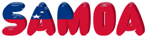 Samoa lettering with flag